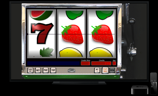 The Reel Machine TV Edition slot game displayed on a television